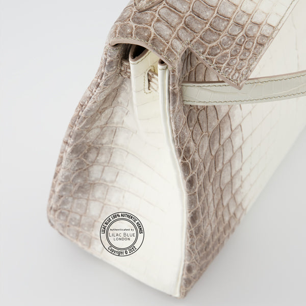 Hermès Kelly 32cm Himalaya Matte Croc PHW