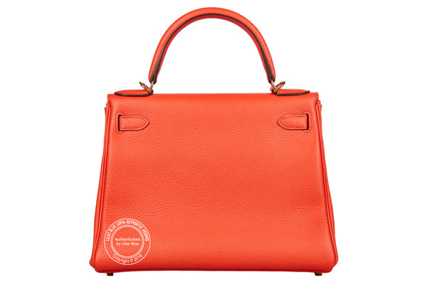 Hermès Kelly 28cm Orange Poppy Togo GHW
