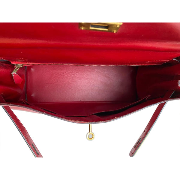 Hermès Kelly 32cm Red Box GHW - Vintage