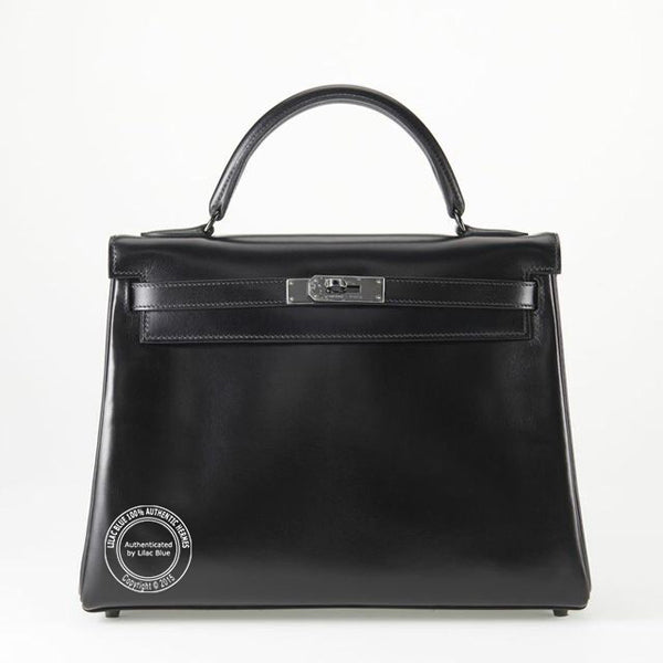 Hermès Kelly 32cm So Black Box Leather