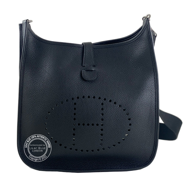 Hermès Evelyne 33cm Black Clemence PHW - As New