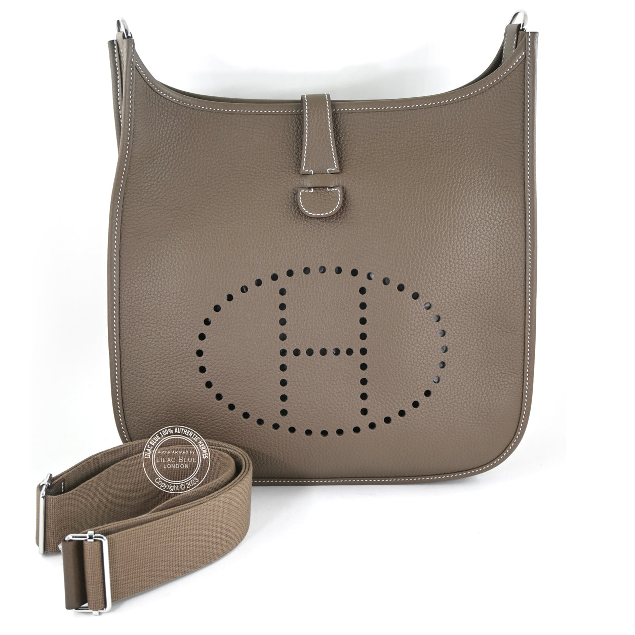 Hermes Evelyne 33cm Etoupe Clemence PHW