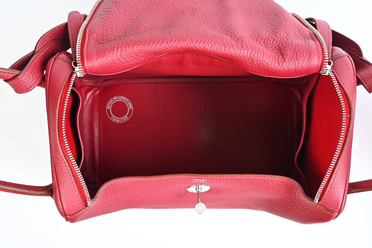 Hermès Lindy 34 Rouge Grenat Clemence PHW - Preloved