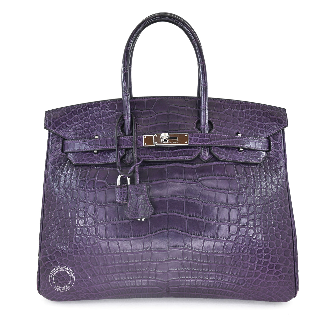 Hermès Birkin 35cm Amethyst Matte Alligator PHW - Preloved