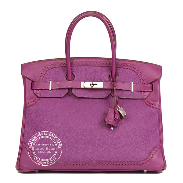 Hermès Birkin 35cm Anemone Ghillies Togo/Swift PHW - Preloved