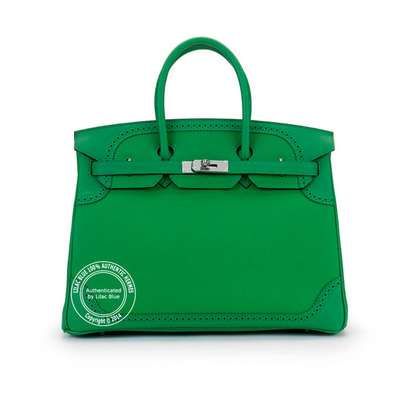 Hermès Birkin 35cm Bamboo Ghillies Grain d'H/Tadelakt PHW