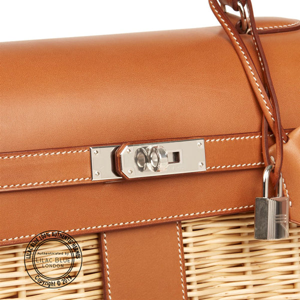 Hermès Kelly 35cm Natural Picnic Barenia/Osier PHW - Preloved