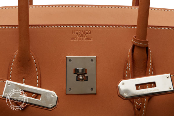 Hermès Birkin 35cm Natural & Khaki Barenia & Toile PHW - Preloved