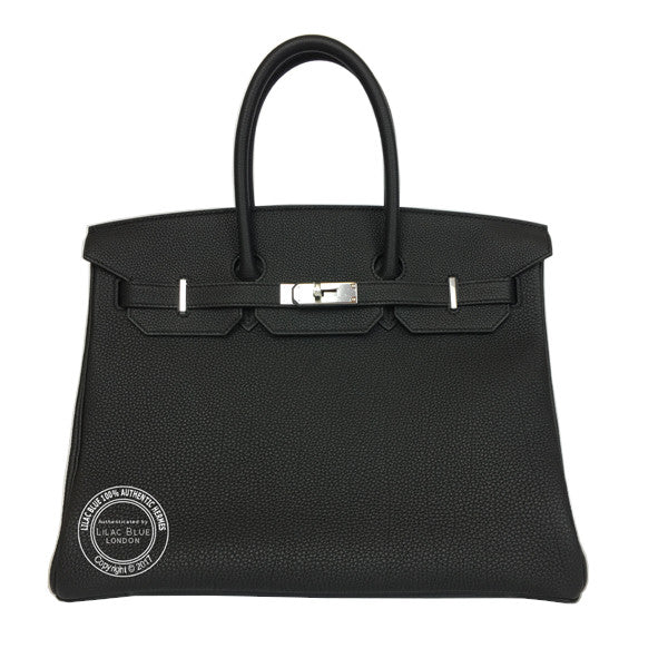 Hermès Birkin 35cm Black/Bleu Agate Verso Togo PHW