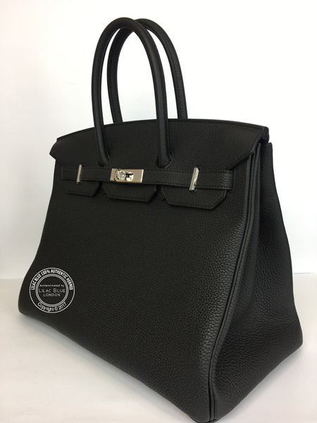 Hermès Birkin 35cm Black/Bleu Agate Verso Togo PHW