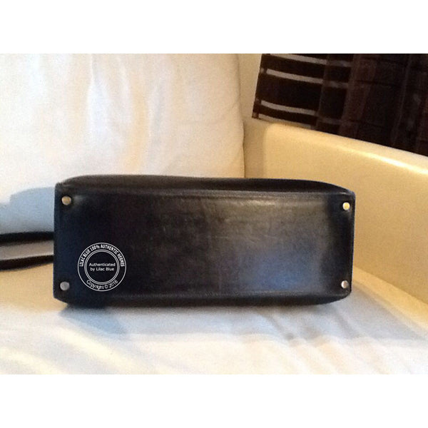 35cm Black Kelly. Box, Gold - Vintage