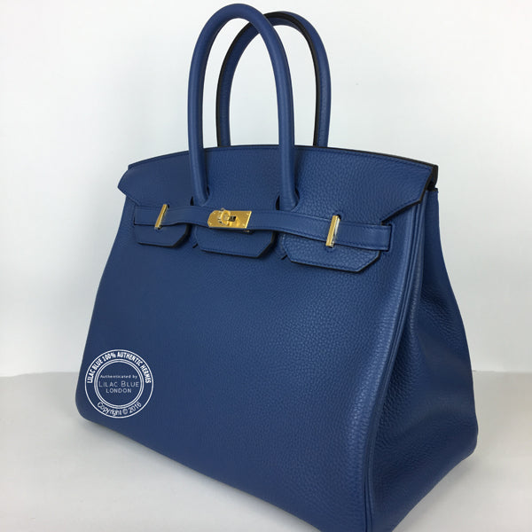 Hermès Birkin 35cm Bleu Agate Clemence GHW