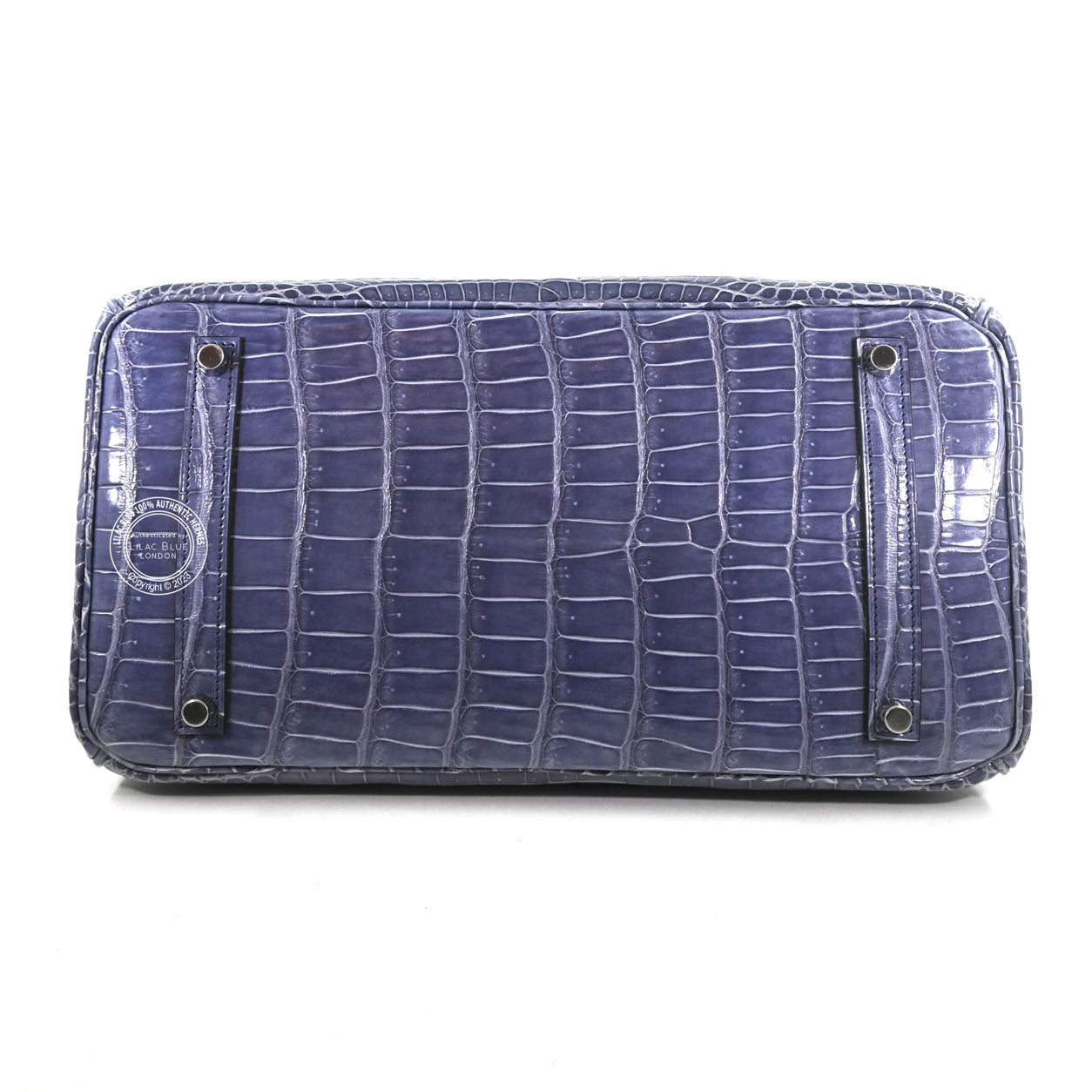 Hermes Birkin 35cm Bleu Brighton Shiny Croc GHW