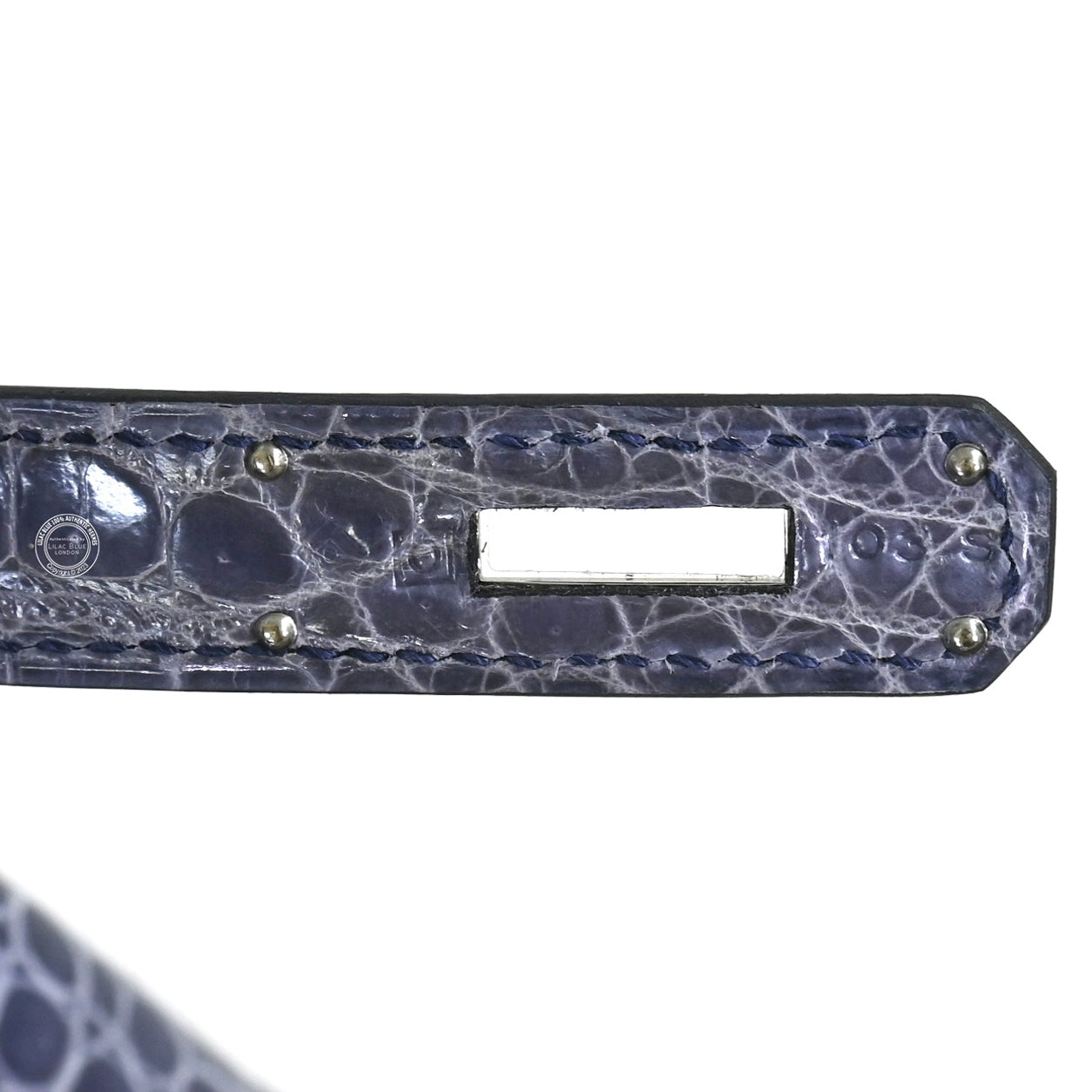 Hermes Birkin 35cm Bleu Brighton Shiny Croc GHW