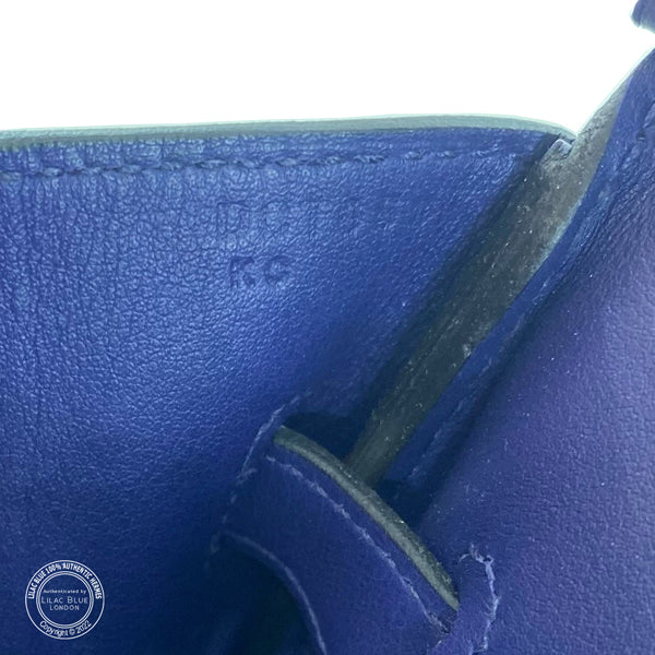 Hermès Birkin 35cm Bleu Encre Tressage Swift PHW - Preloved