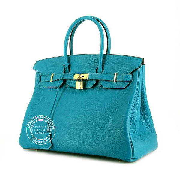 Hermès Birkin 35cm Bleu Paon Clemence GHW