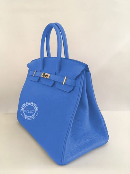 Hermes Birkin 35cm Bleu Paradis Clemence PHW