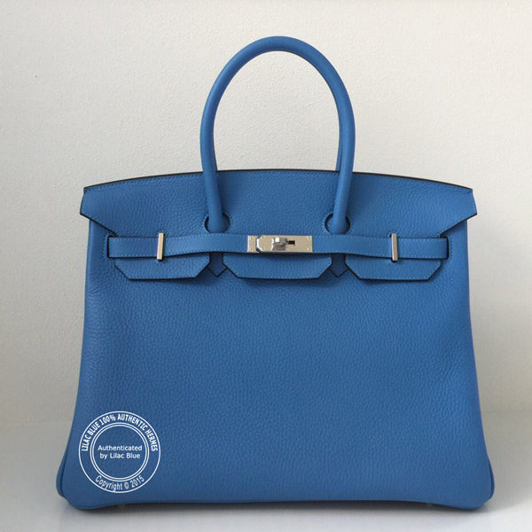 Hermes Birkin 35cm Bleu Paradis Clemence PHW