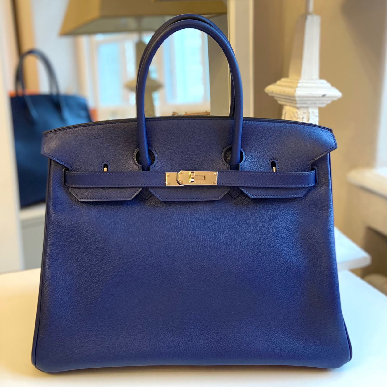 Hermès Birkin 35cm Bleu Saphir Sea Surf Fun Novillo PHW