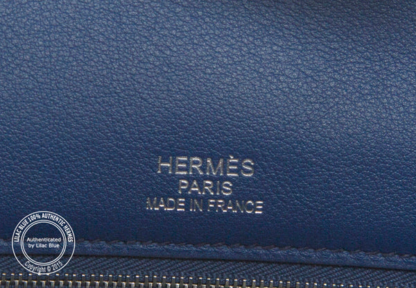 Hermès Birkin 35cm Bleu Saphir Ghillies Canvas/Swift PHW