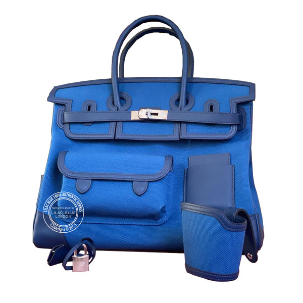 Hermès Birkin 35cm Blue Canvas/Swift PHW