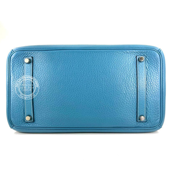 Hermès Birkin 35cm Blue Jean Clemence PHW - Preloved