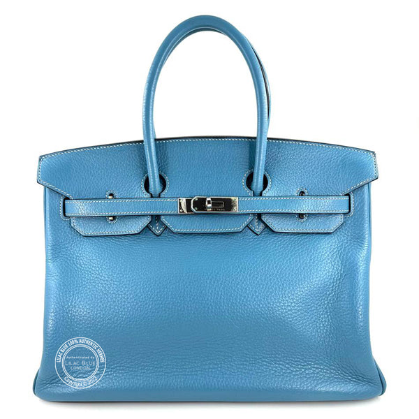 Hermès Birkin 35cm Blue Jean Clemence PHW - Preloved