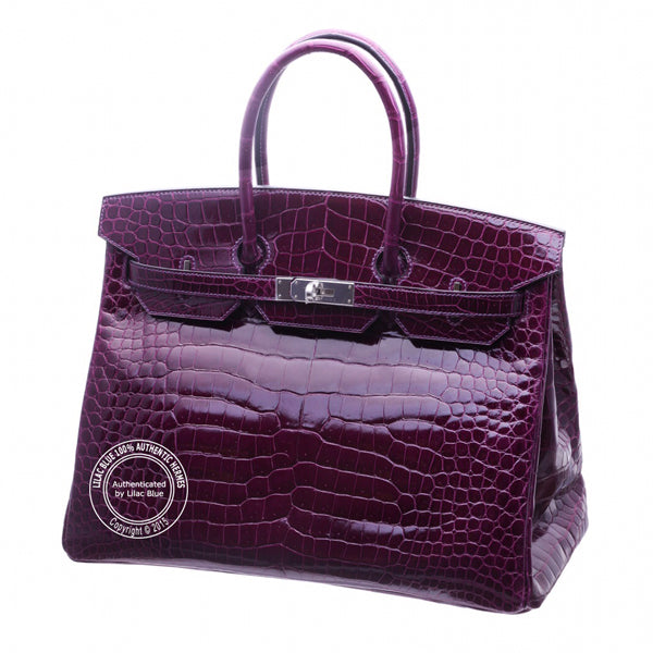 Hermès Birkin 35cm Cassis Shiny Croc PHW