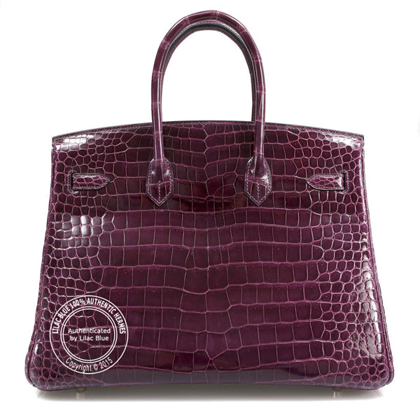 Hermès Birkin 35cm Cassis Shiny Croc PHW