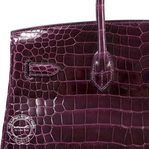 Hermès Birkin 35cm Cassis Shiny Croc PHW