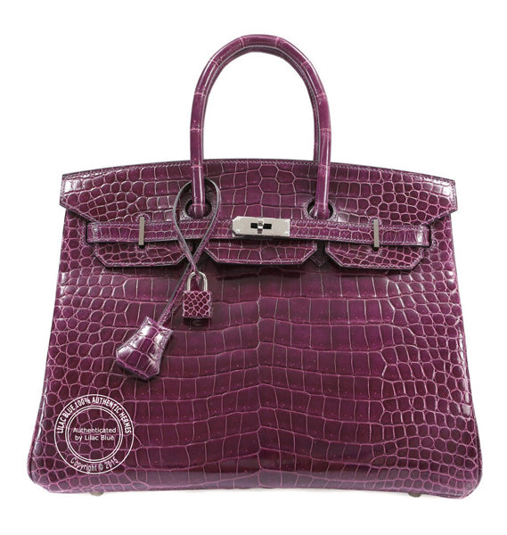 Hermès Birkin 35cm Cassis Shiny Croc PHW