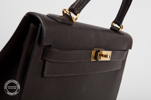 Hermès Kelly 32cm Chocolate Kelly Togo GHW - Preloved