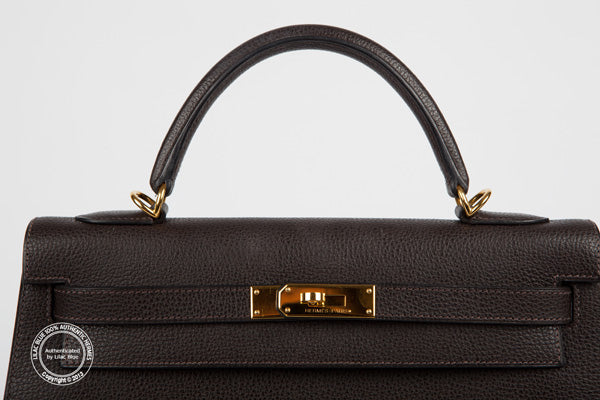 Hermès Kelly 32cm Chocolate Kelly Togo GHW - Preloved