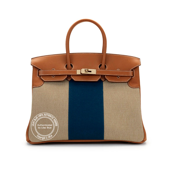 Hermès Birkin 35cm Flag Canvas/Leather Permabrass