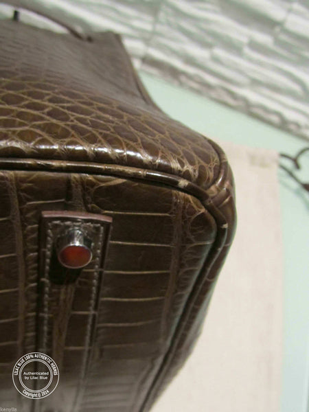 Hermès Birkin 35cm Elephant Grey Matte Alligator - Preloved