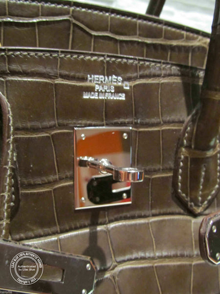 Hermès Birkin 35cm Elephant Grey Matte Alligator - Preloved