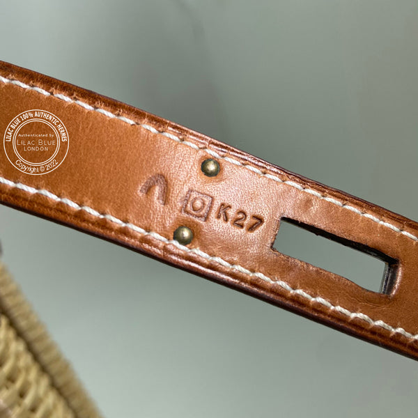 Hermès Kelly 35cm Fauve Picnic Barenia/Osier PHW - Preloved