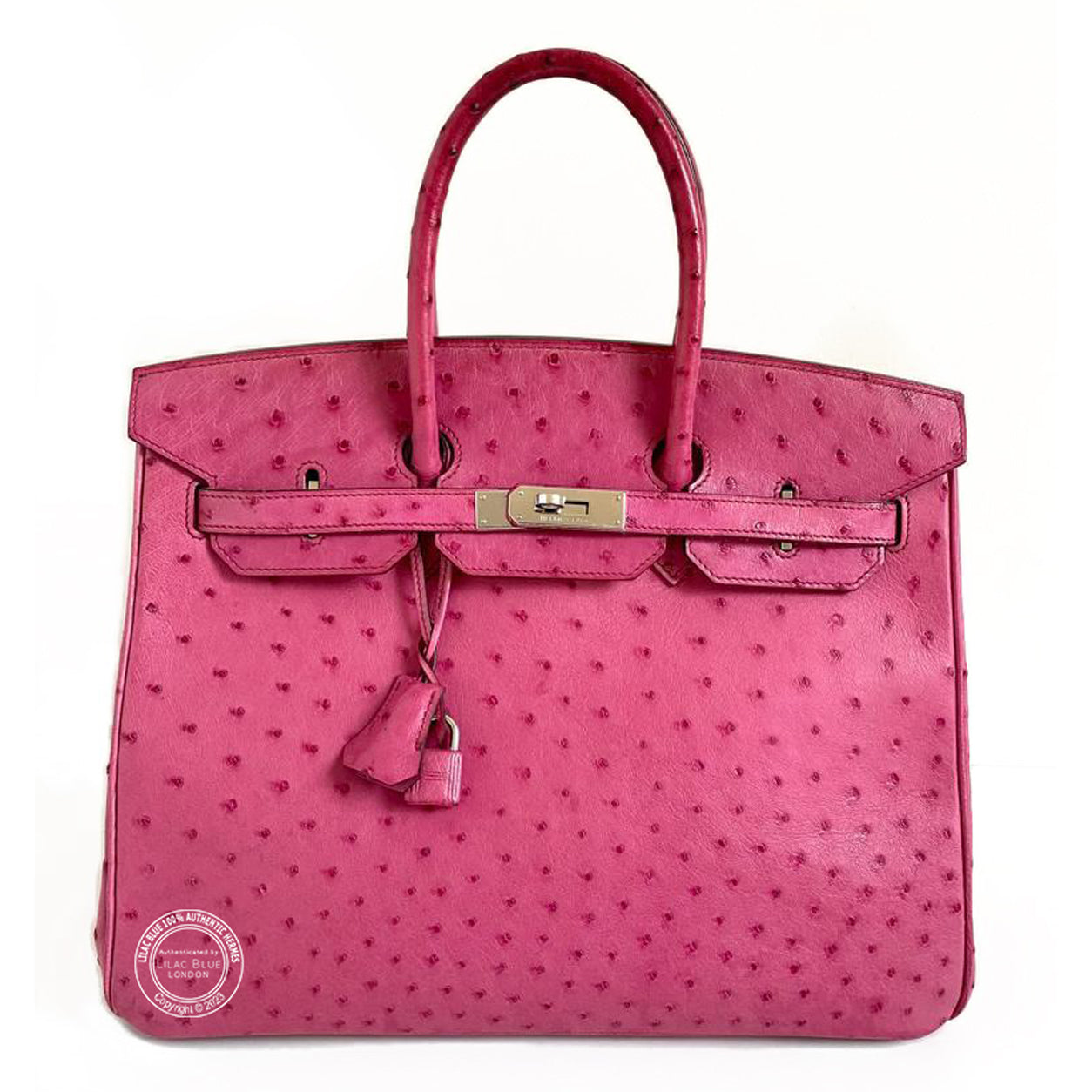 Hermès Birkin 35cm Fuchsia Birkin Ostrich PHW - Preloved