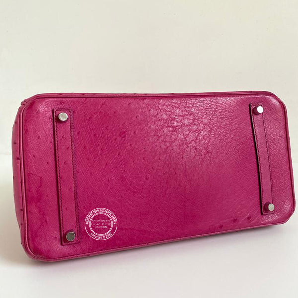 Hermès Birkin 35cm Fuchsia Birkin Ostrich PHW - Preloved