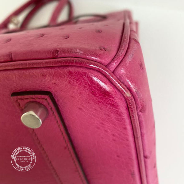 Hermès Birkin 35cm Fuchsia Birkin Ostrich PHW - Preloved