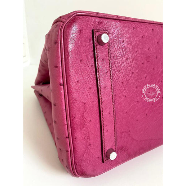 Hermès Birkin 35cm Fuchsia Birkin Ostrich PHW - Preloved
