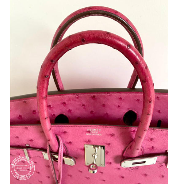 Hermès Birkin 35cm Fuchsia Birkin Ostrich PHW - Preloved