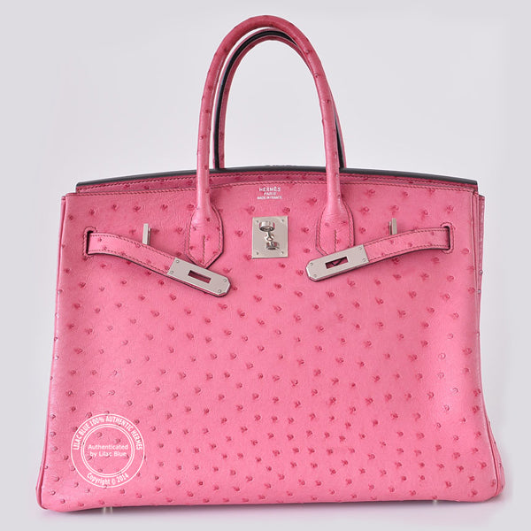 Hermès Birkin 35cm Fuschia Ostrich PHW - Preloved