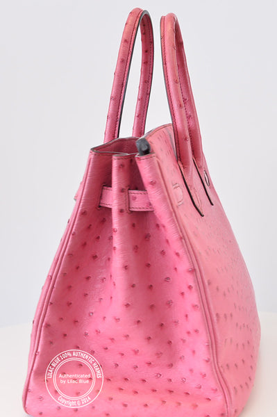 Hermès Birkin 35cm Fuschia Ostrich PHW - Preloved