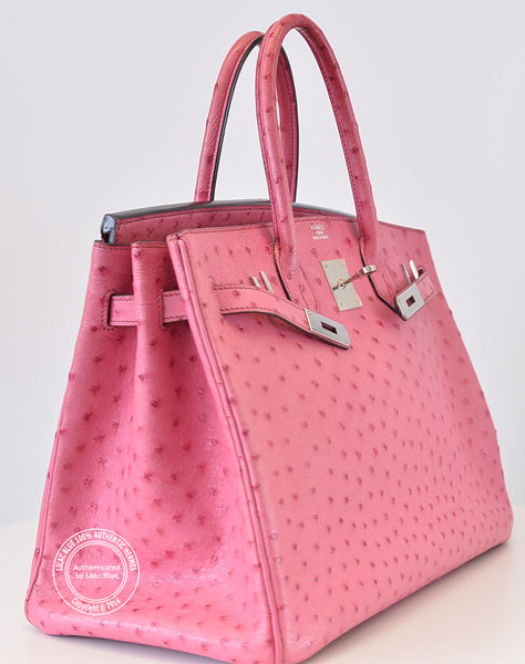 Hermès Birkin 35cm Fuschia Ostrich PHW - Preloved
