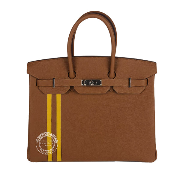 Hermès Birkin 35cm Gold/Jaune Ambre Officier Togo/Swift PHW