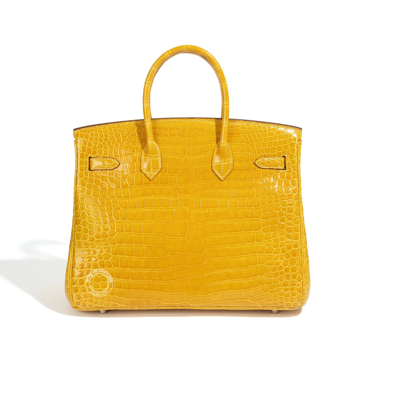 Hermès Birkin 35cm Jaune Ambre Shiny Croc PHW - Preloved