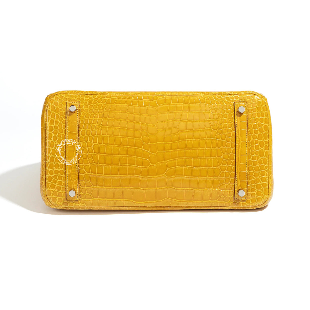 Hermès Birkin 35cm Jaune Ambre Shiny Croc PHW - Preloved