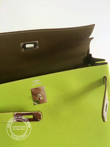 Hermès Kelly 35cm Kiwi/Lichen Candy Epsom PHW - As New