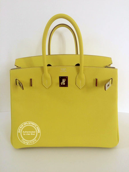 Hermès Birkin 35cm Lime/Gris Perle Candy Epsom PHW